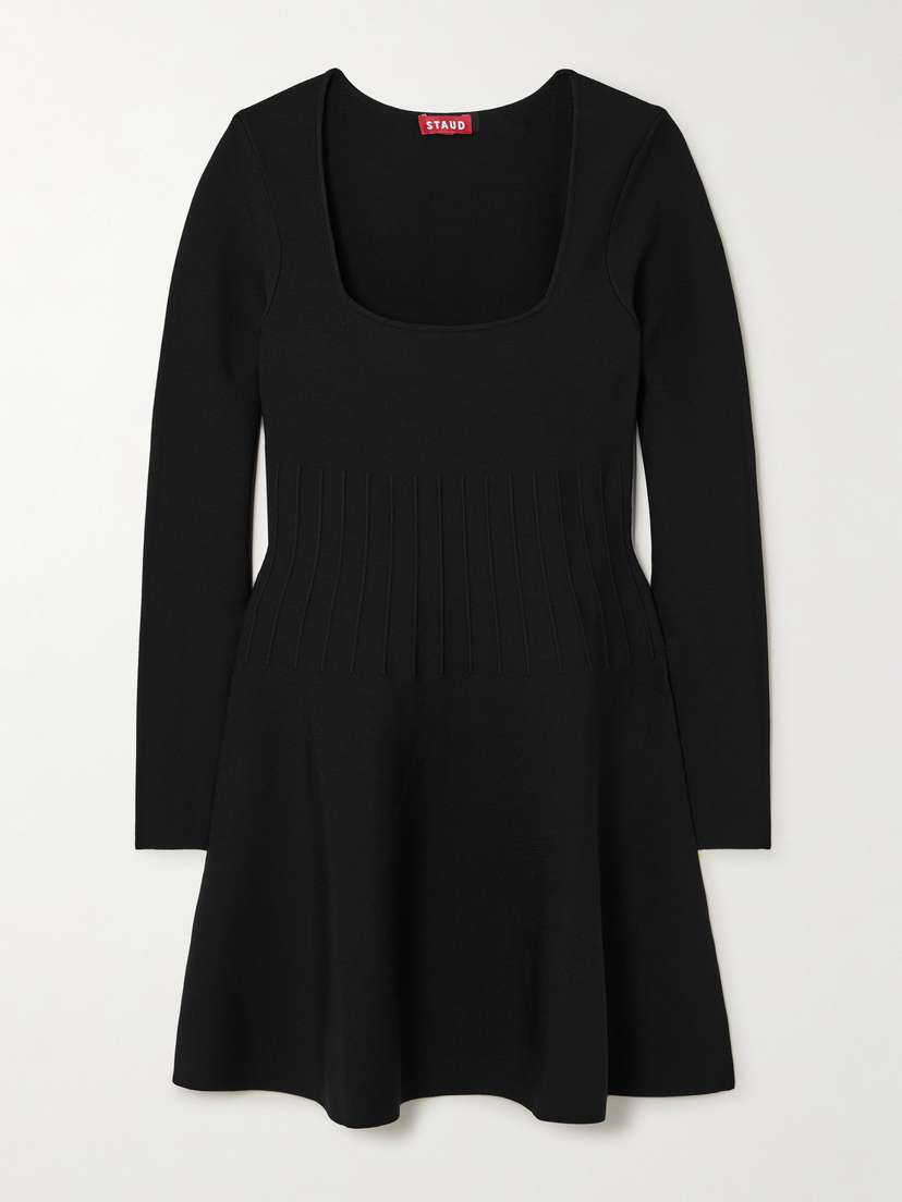 Staud Deora Ribbed-knit Mini Dress