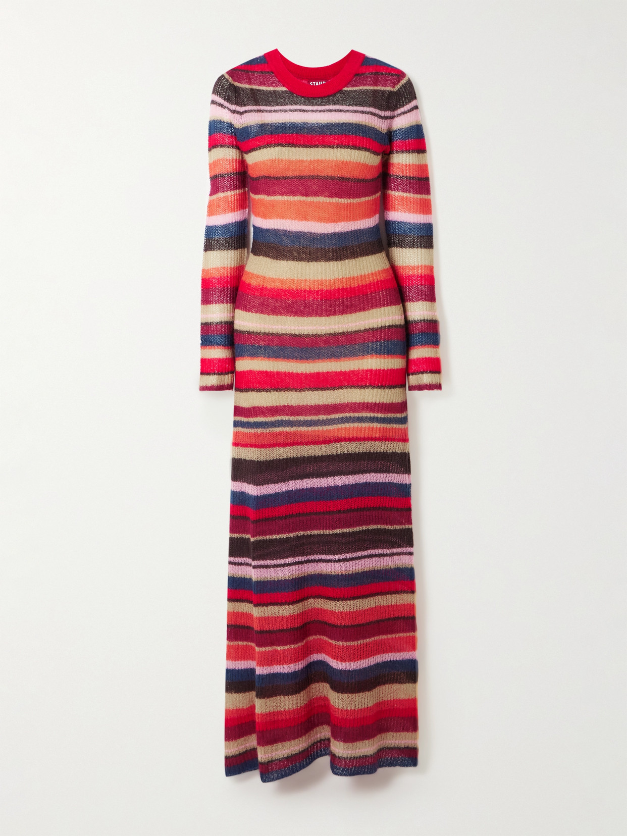 Staud Eiza Striped Knit Maxi Dress In Multi