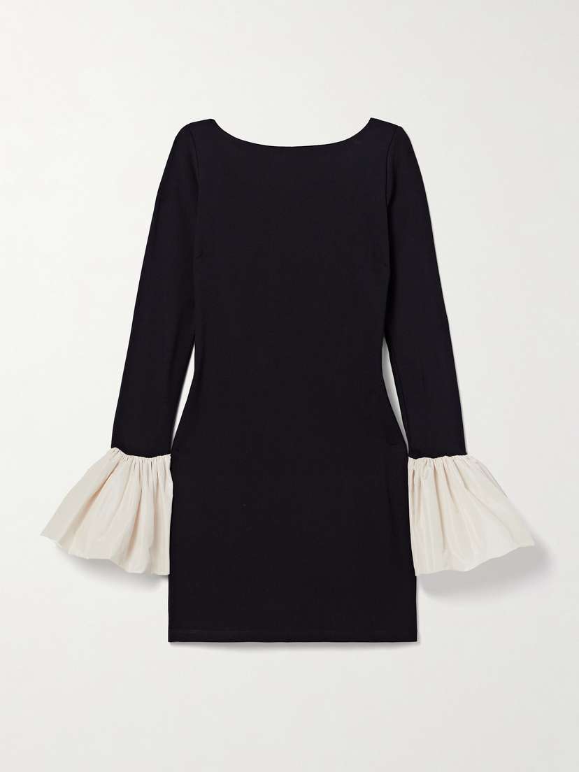 Staud Hawthorne Taffeta-trimmed Stretch-ponte Mini Dress