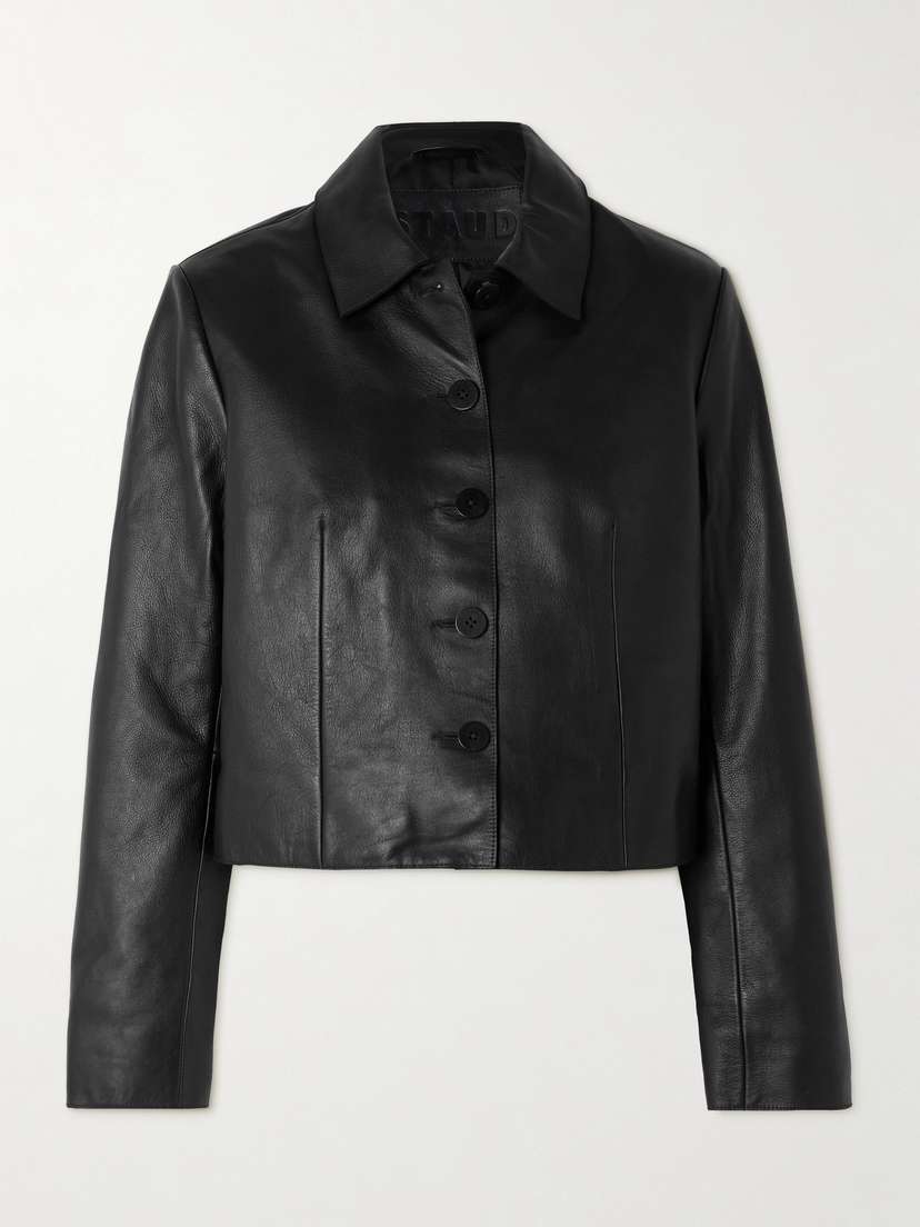 Staud Marino Cropped Leather Jacket
