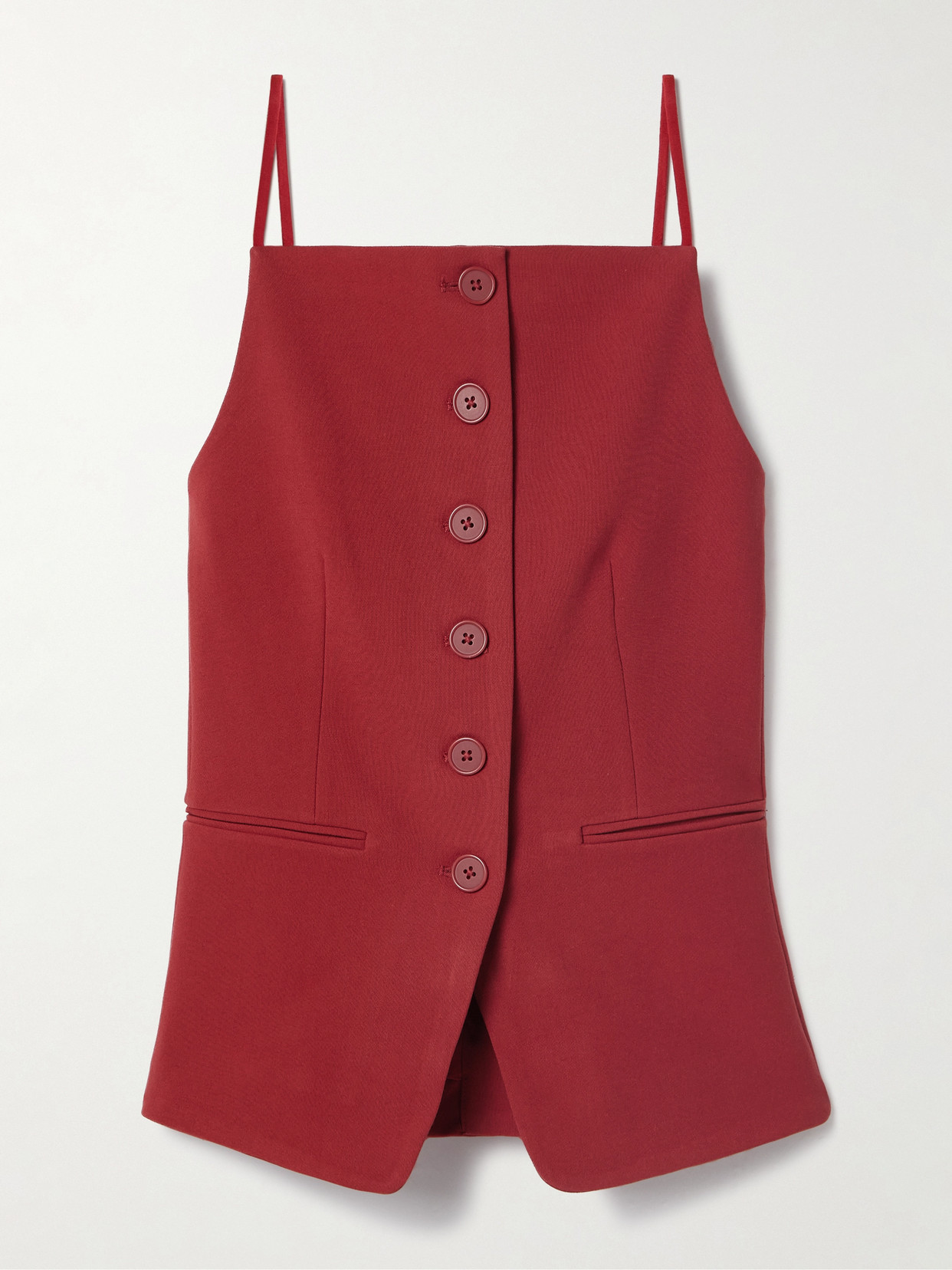 Staud Una Button-up Top In Red