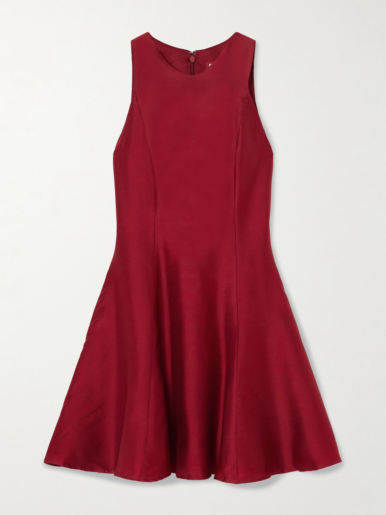 Staud Heike Paneled Faille Mini Dress In Red