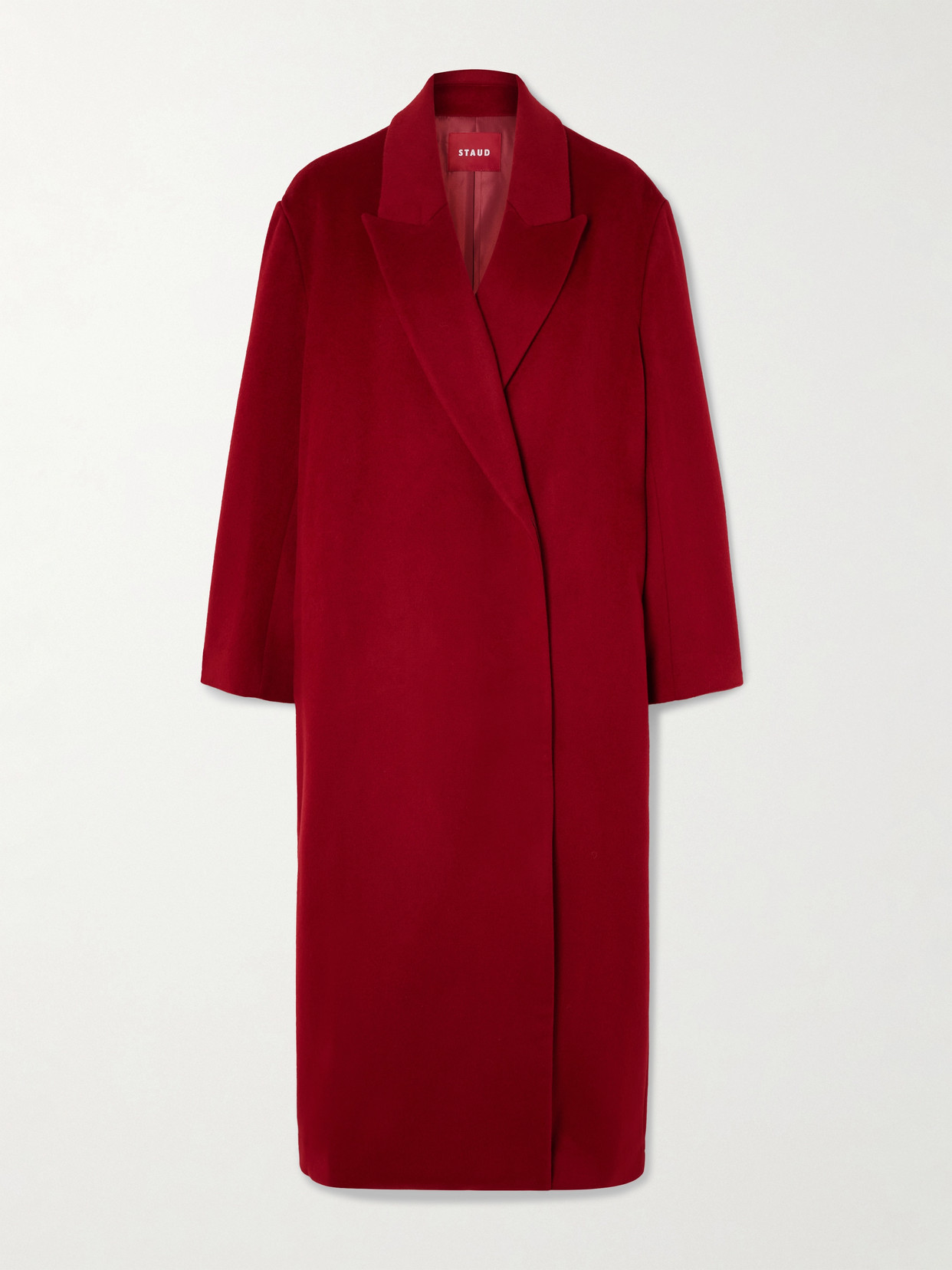 STAUD - Serge Oversized Double-breasted Wool-blend Coat - Red