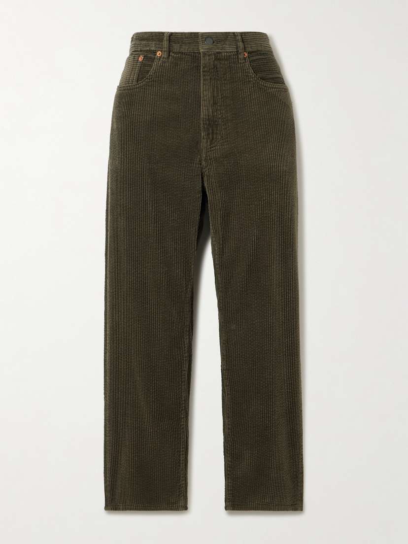 Denimist Lucy Cropped Organic Cotton-corduroy Straight-leg Pants
