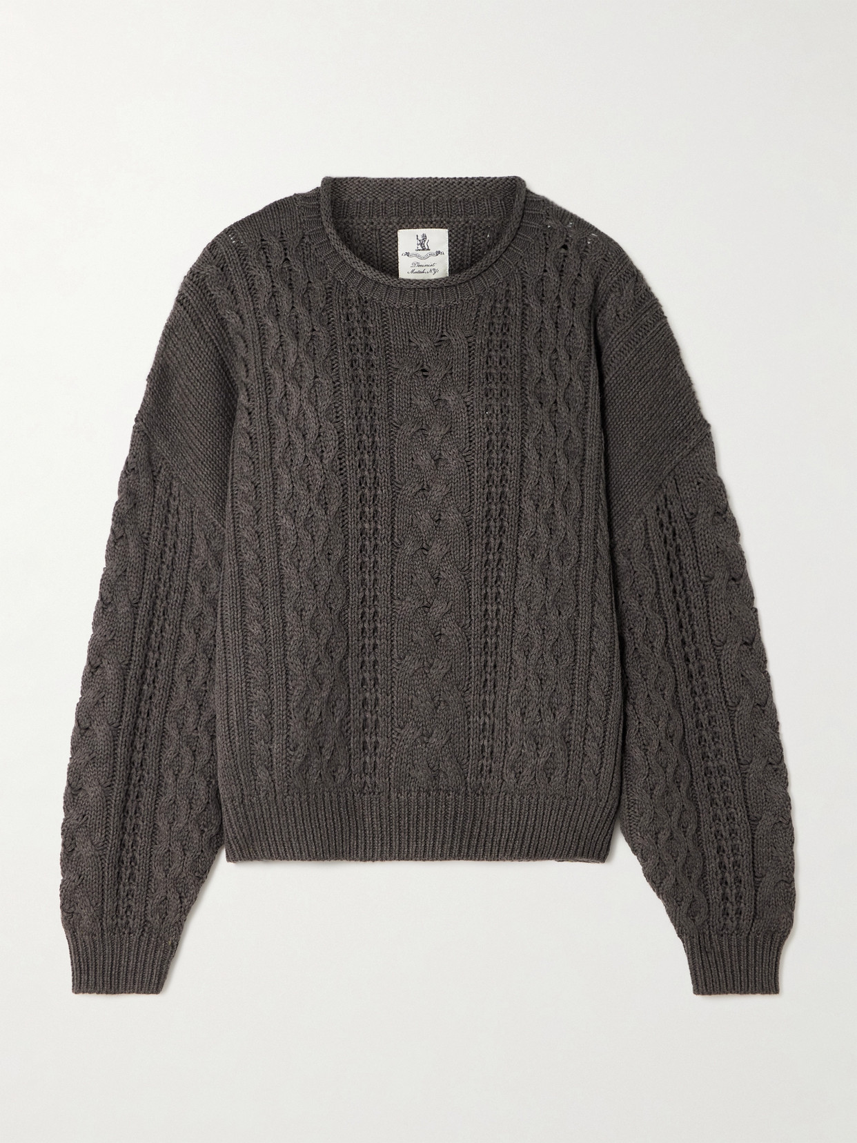 Denimist Cable-knit Cotton-blend Jumper In Brown