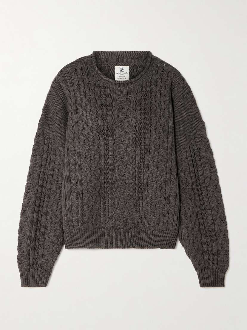 Denimist Cable-knit Cotton-blend Sweater
