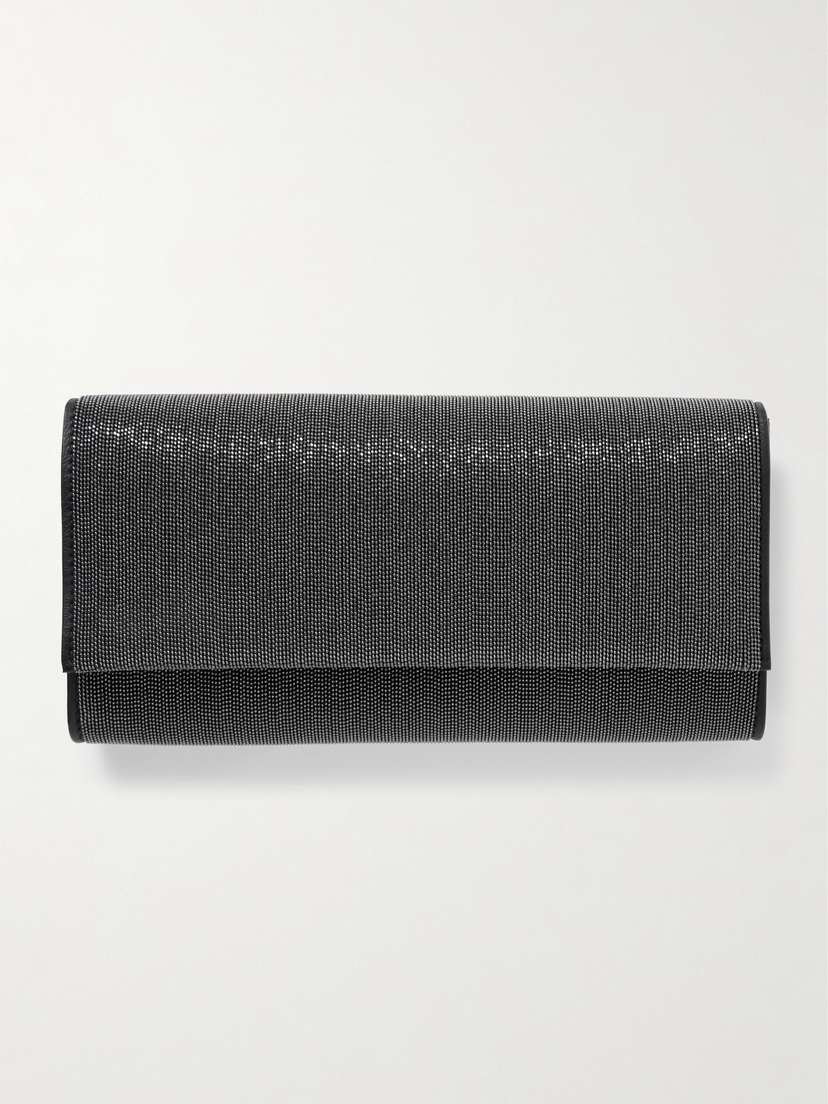 Brunello Cucinelli Embellished Textured-leather Clutch