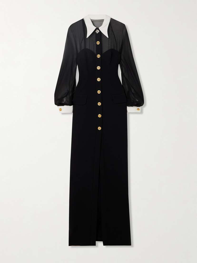 Versace Silk-chiffon And Cady Shirt Dress