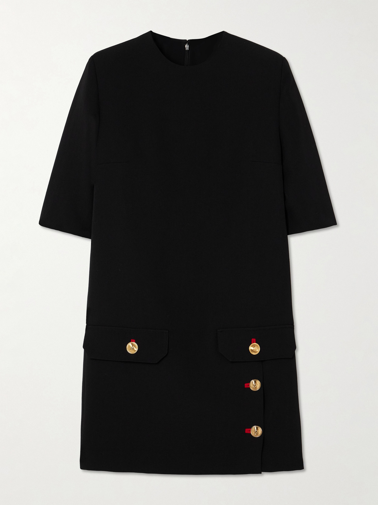 Versace - Wool-gabardine Mini Dress - Black