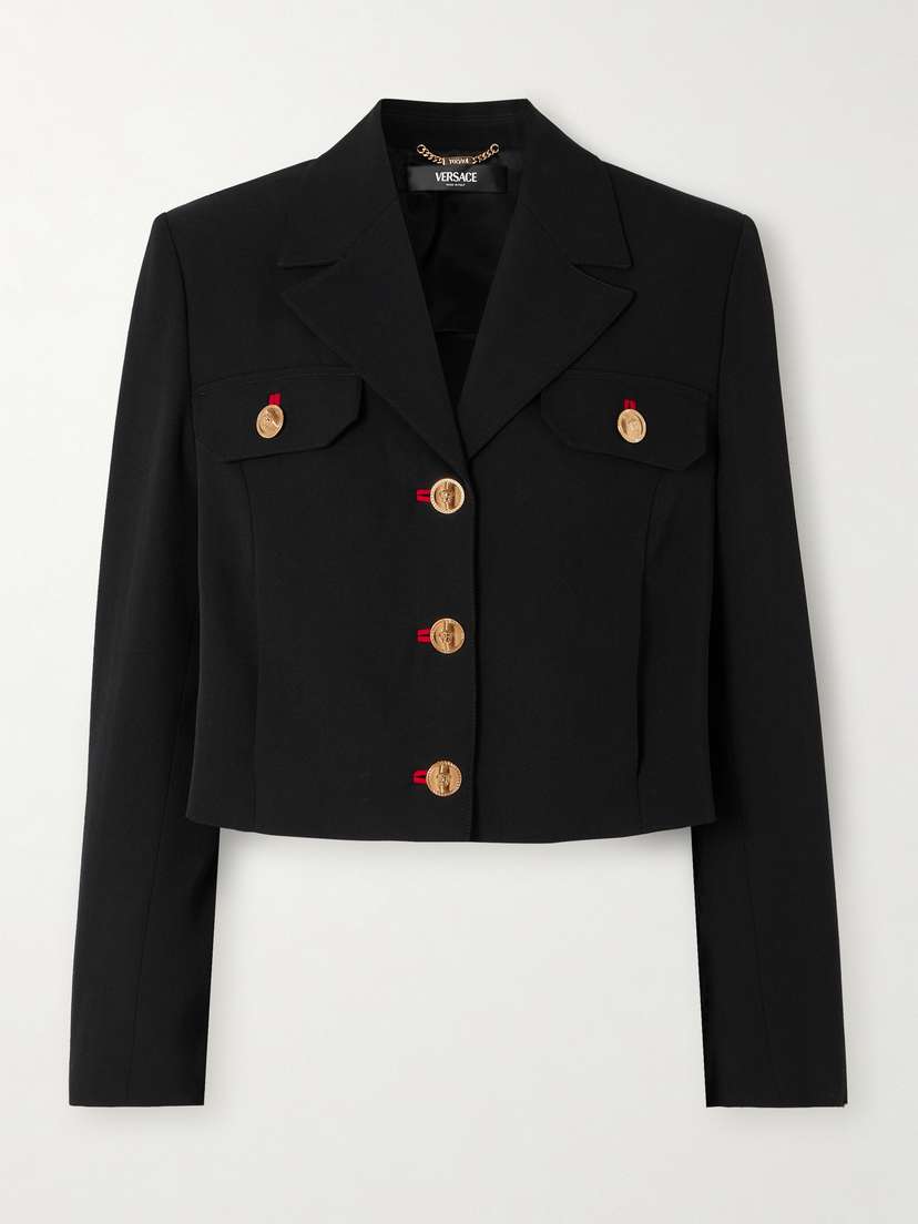 Versace Cropped Wool-gabardine Jacket