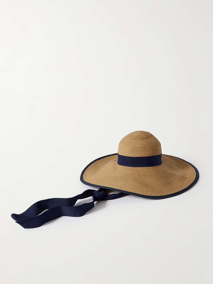 Carolina Herrera Grosgrain-trimmed Straw Sunhat