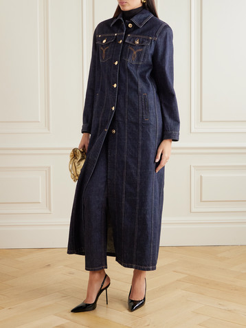 Versace Paneled denim coat