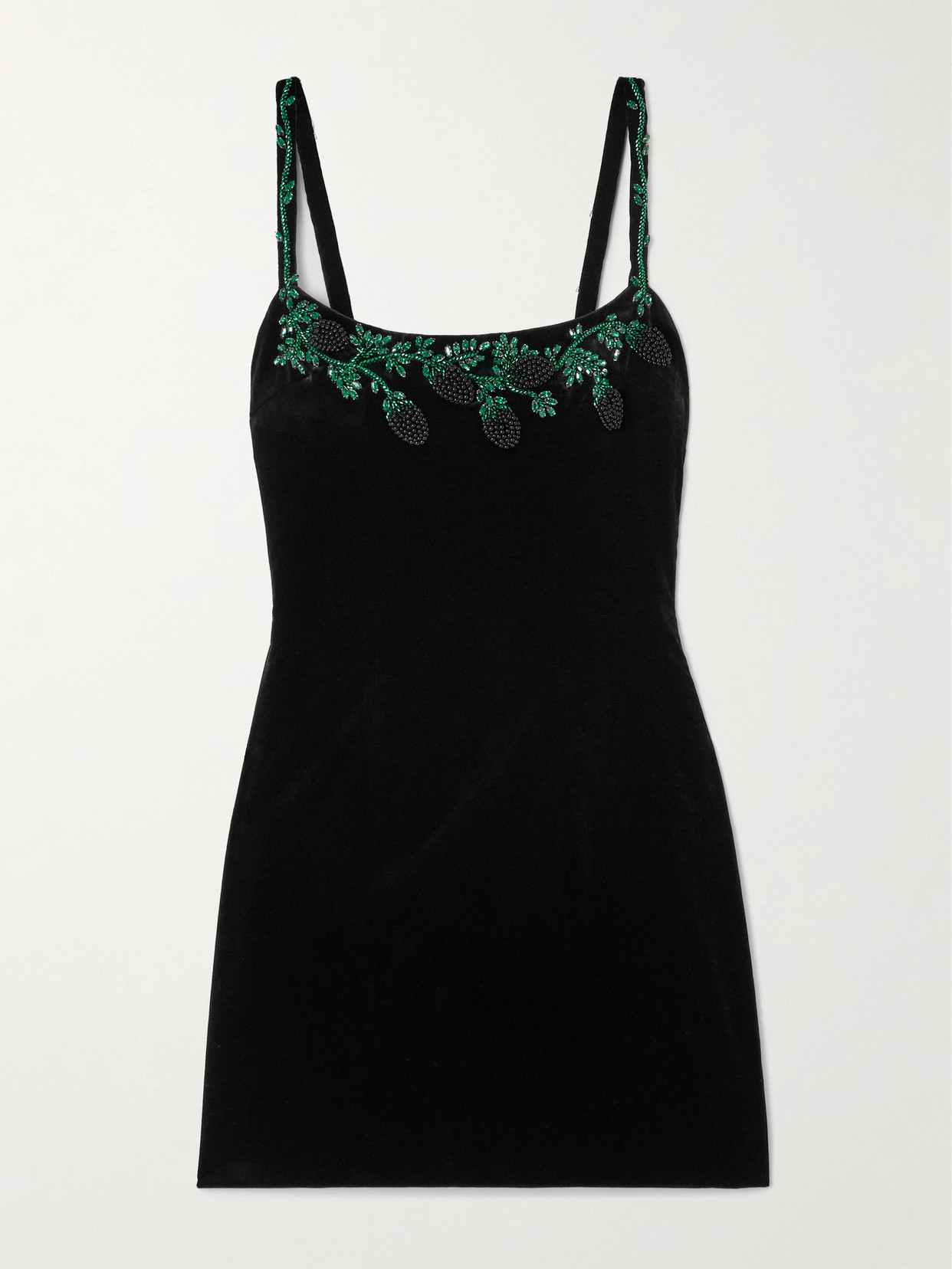Balmain - Embellished Velvet Mini Dress - Black