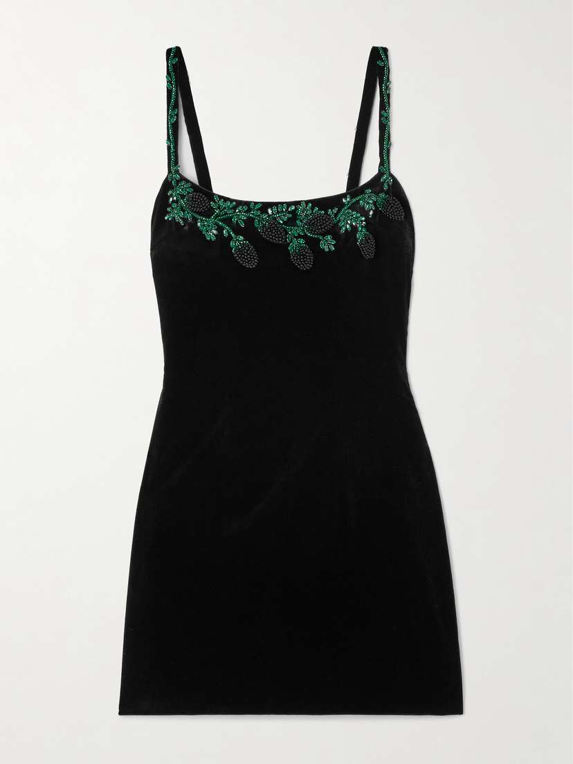 Balmain Embellished Velvet Mini Dress