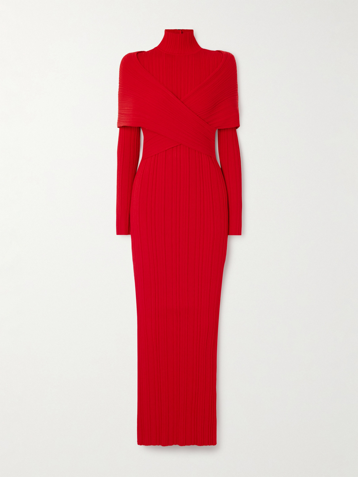 Balmain - Wrap-effect Layered Plissé-chiffon Maxi Dress - FR36