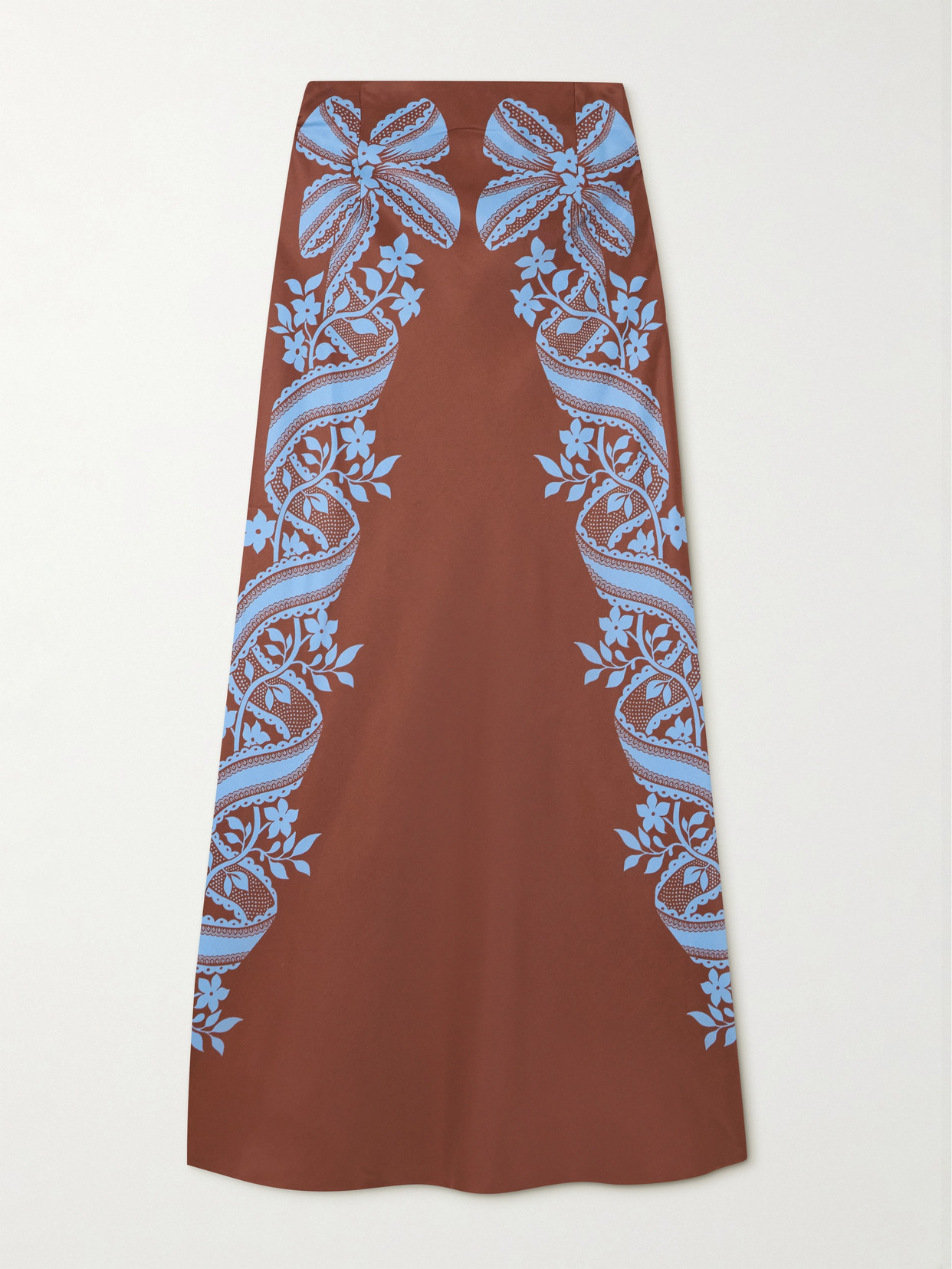 La DoubleJ - Sleek Printed Satin Skirt - Brown