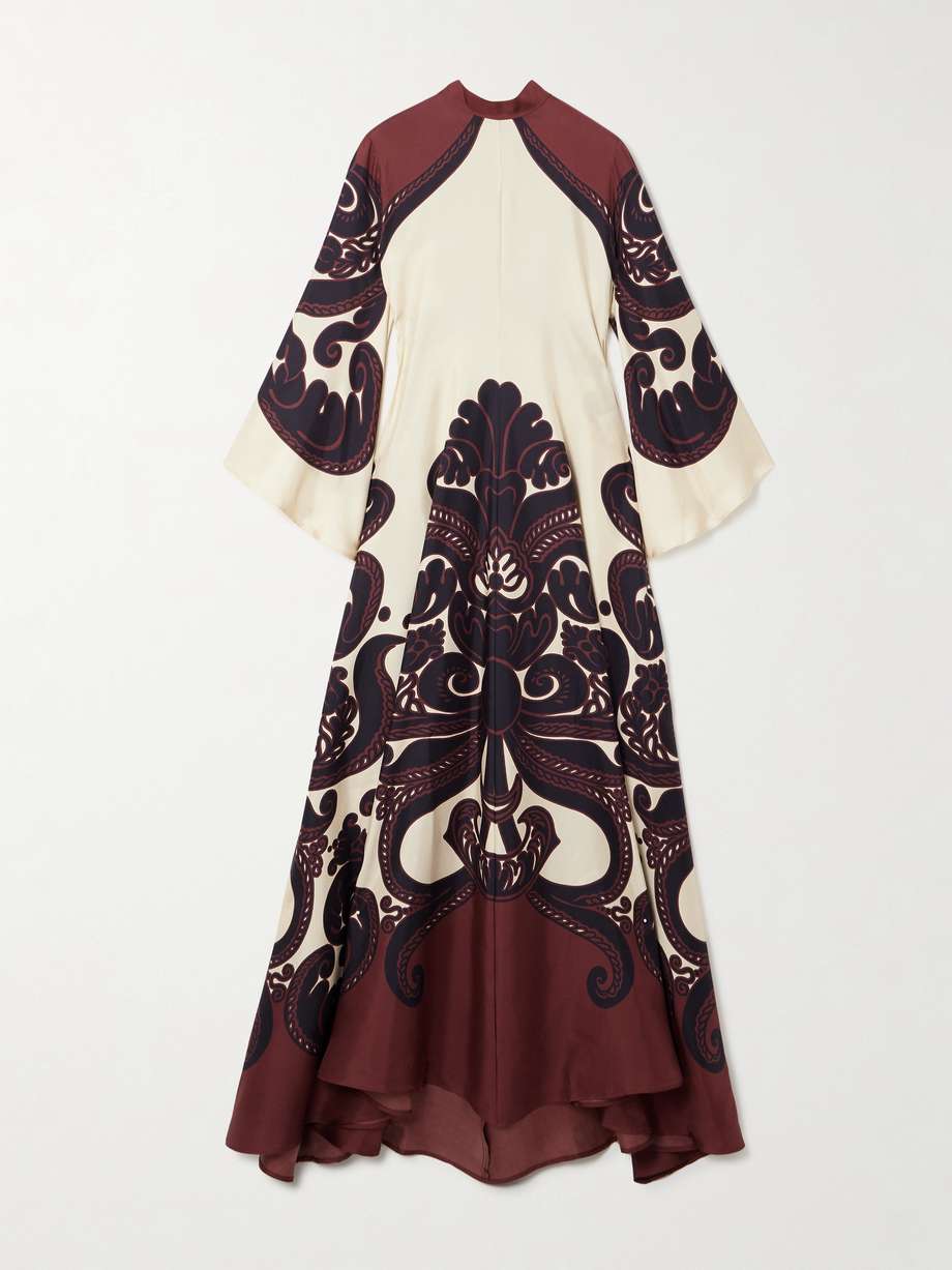 magnifico printed silk-satin dress