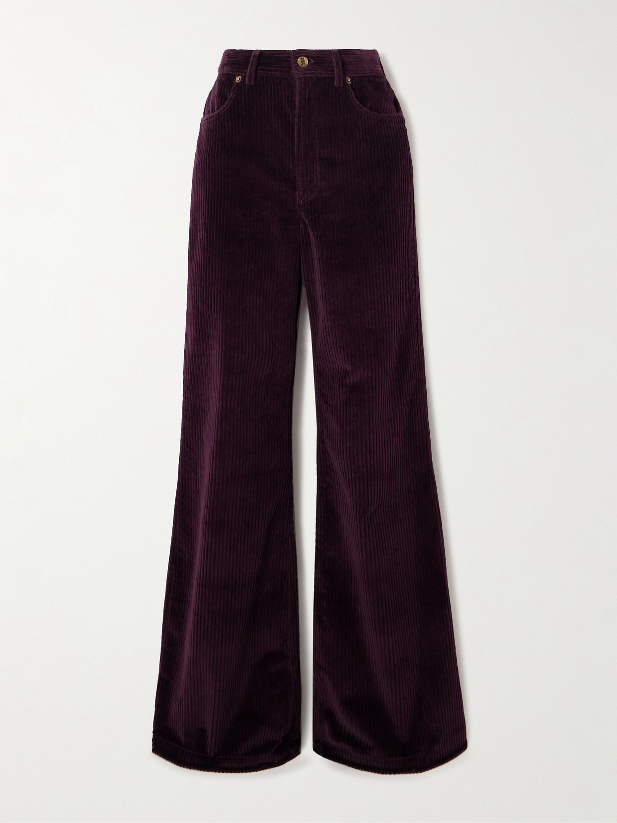 La DoubleJ - The Flare Cotton-blend Corduroy Flared Pants - Burgundy