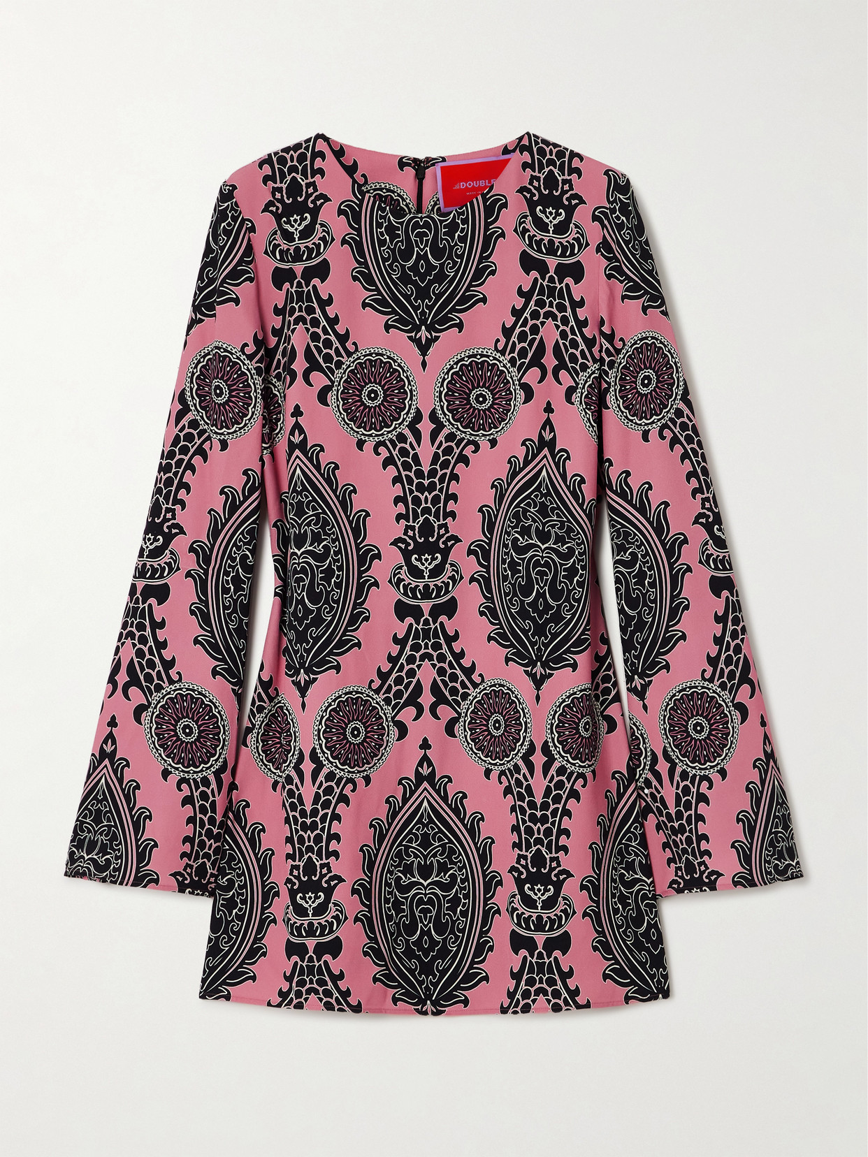 La DoubleJ - Icon Supremes Printed Crepe Mini Dress - Pink