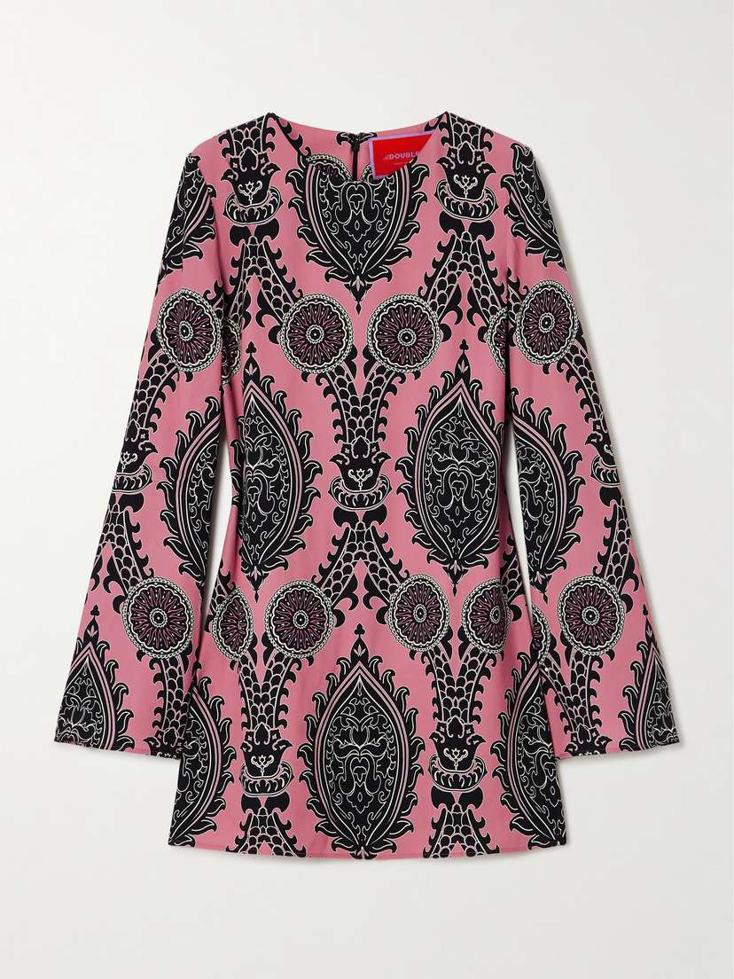 La DoubleJ Icon Supremes Printed Crepe Mini Dress - x large