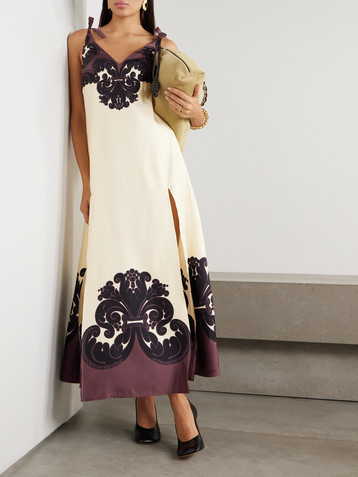 La DoubleJ Favorita printed silk-twill maxi dress