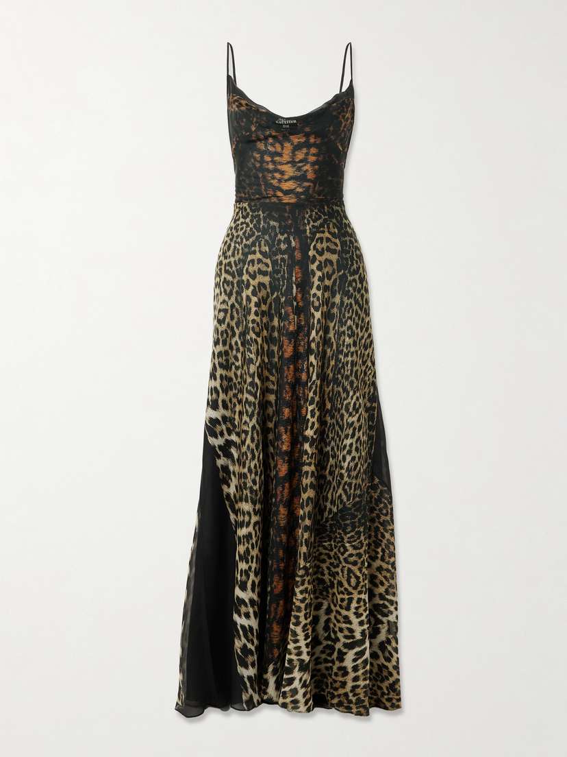 Jean Paul Gaultier Leopard-print Silk-chiffon Maxi Dress
