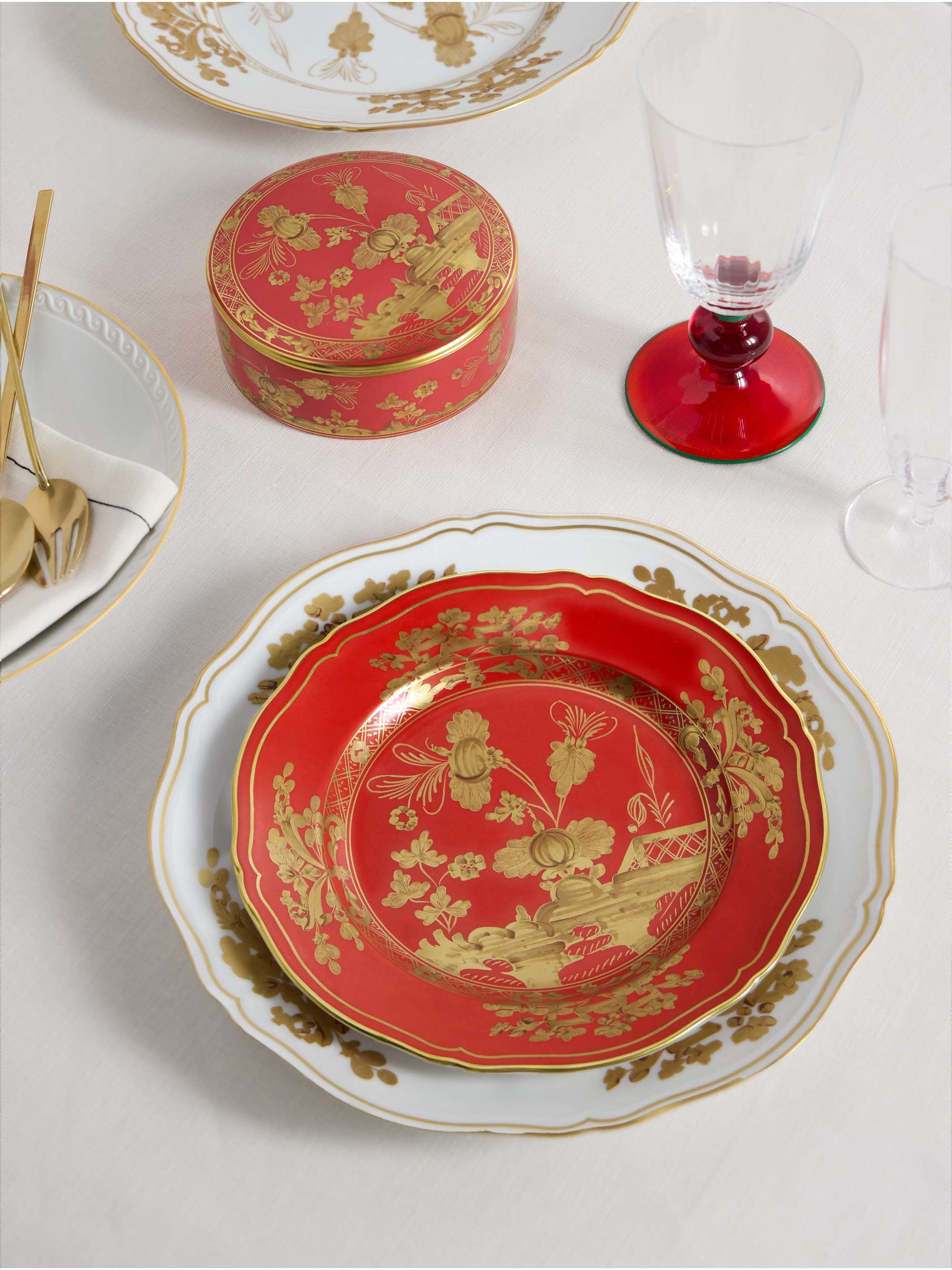 GINORI 1735 Gold-plated porcelain dessert plate | NET-A-PORTER