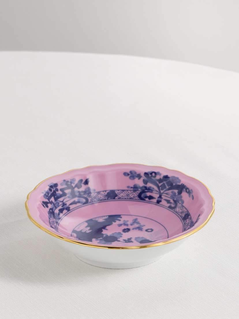 GINORI 1735 Antico Doccia 15cm Gold-plated Porcelain Fruit Bowl