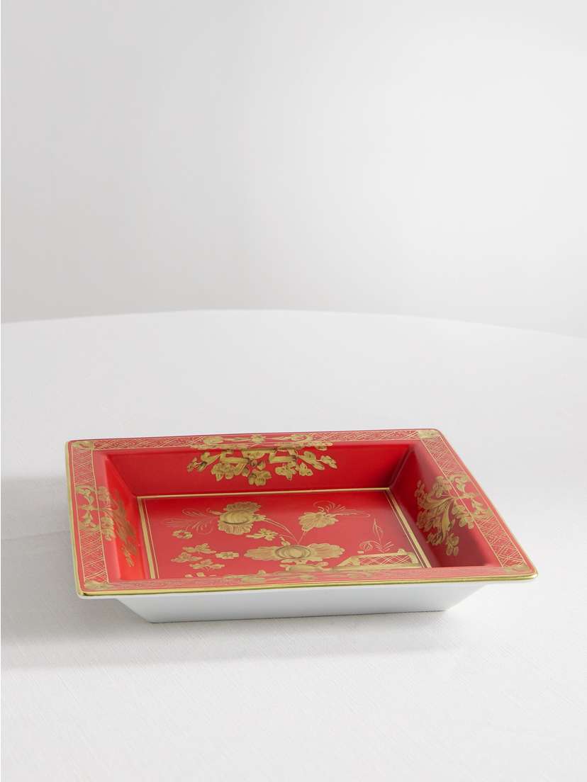 GINORI 1735 Gold-plated Porcelain Tray