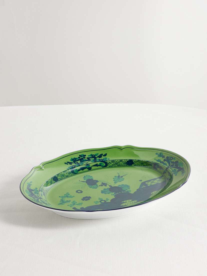 GINORI 1735 Antico Doccia 34cm Gold-plated Porcelain Oval Platter