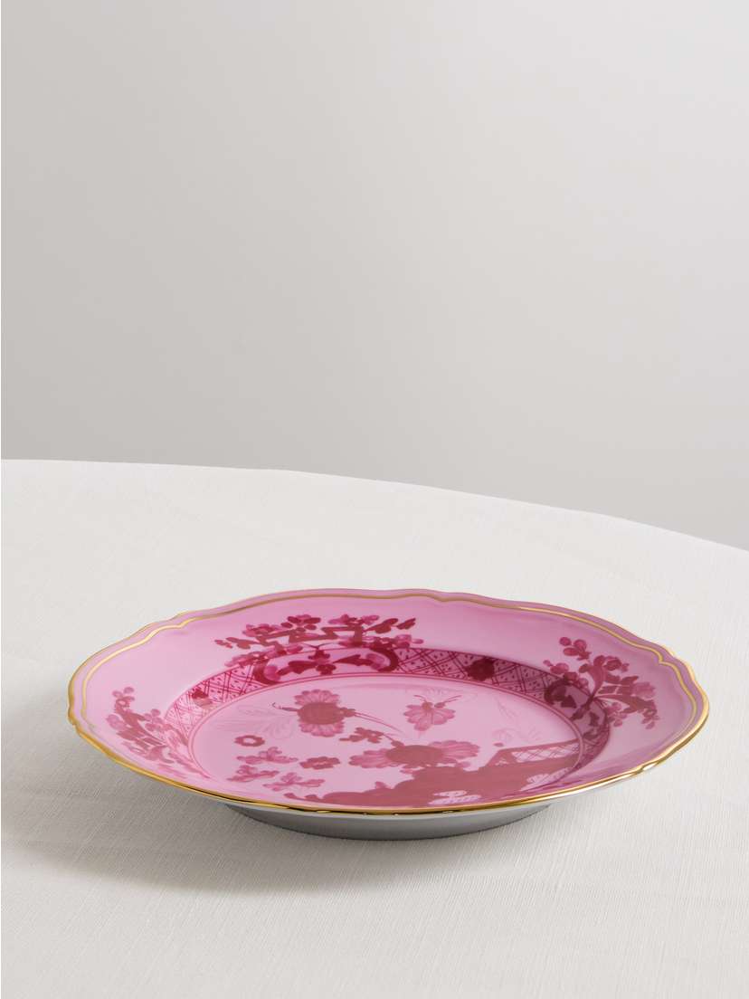 GINORI 1735 Antico Doccia 21cm Gold-plated Porcelain Dessert Plate