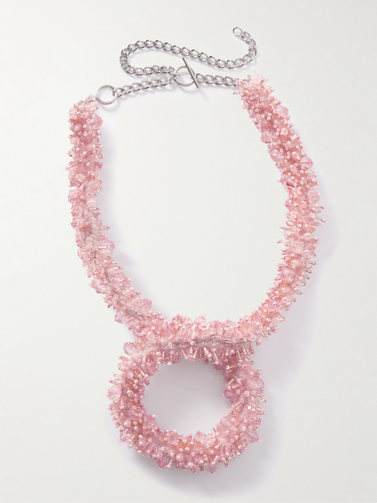 Dries Van Noten Gold-tone Beaded Necklace In Pink