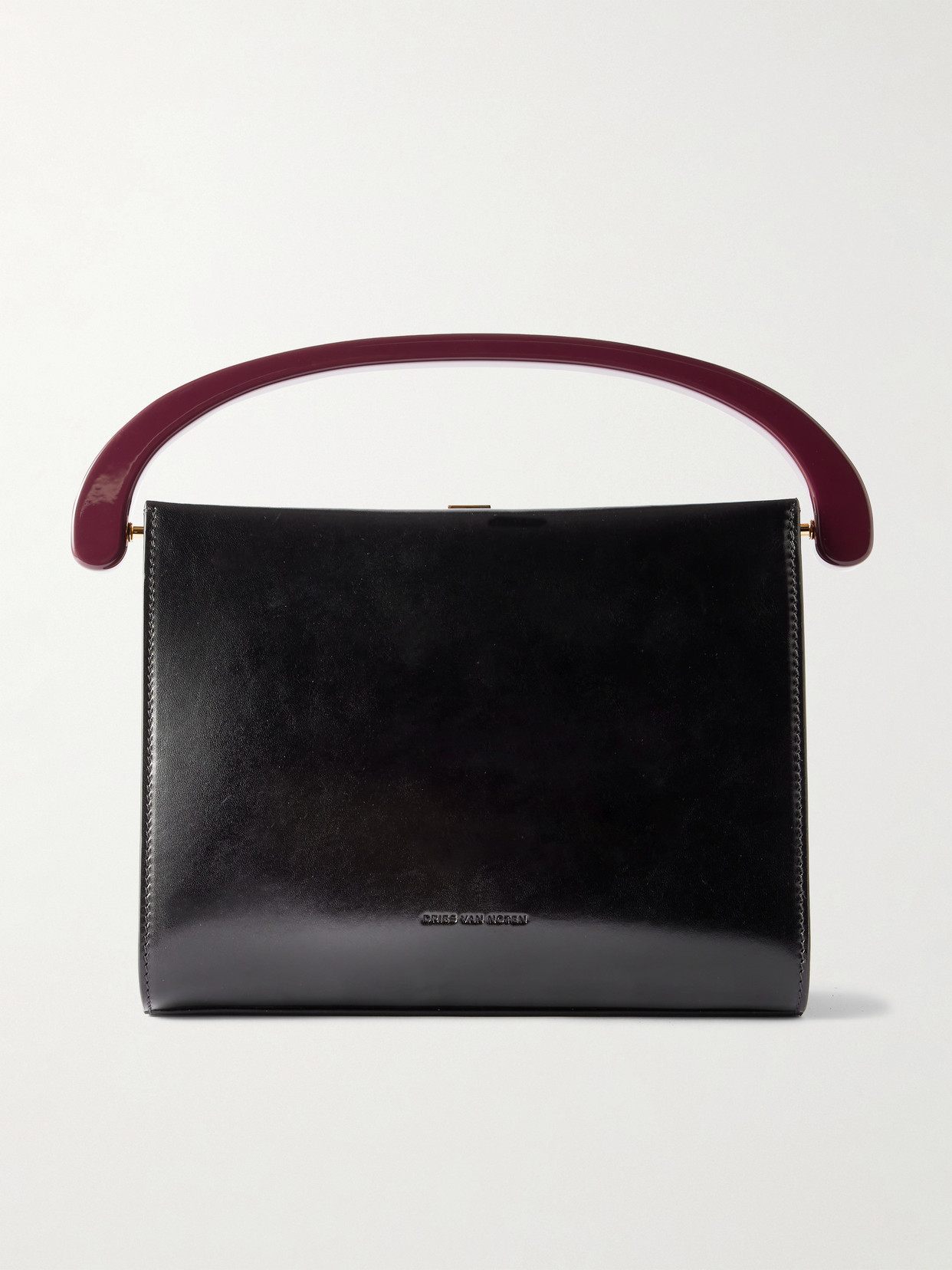 Dries Van Noten Leather Shoulder Bag In Black