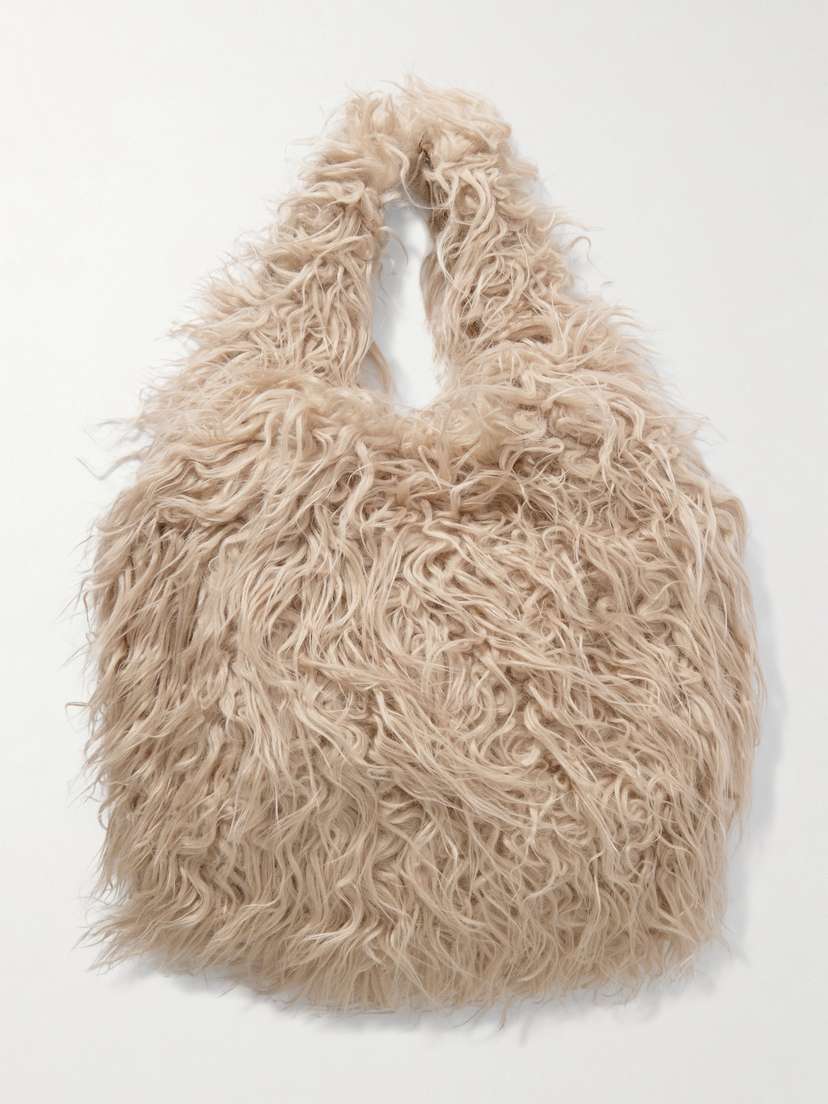 Dries Van Noten Faux Shearling Shoulder Bag