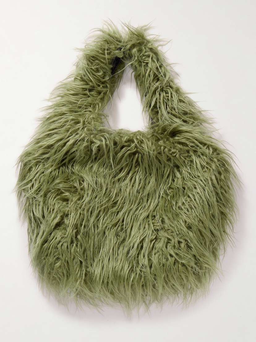 Dries Van Noten Faux Shearling Shoulder Bag