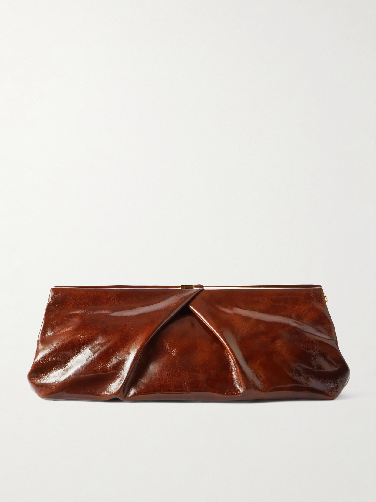 Dries Van Noten Textured-leather Clutch In Brown