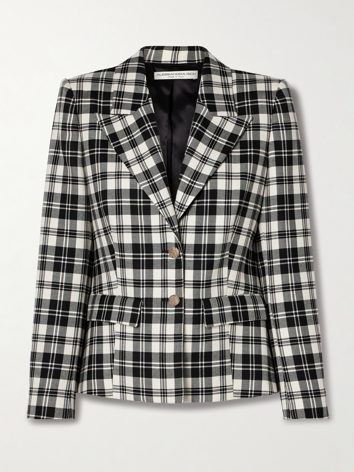 Alessandra Rich Checked Wool-twill Blazer In Multi