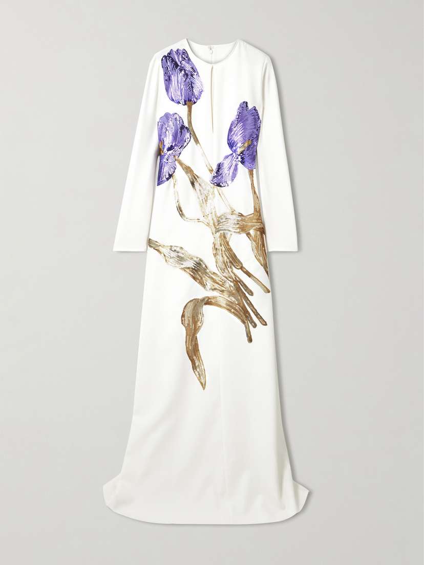 Costarellos Malvina Sequined Crepe Gown - FR 46