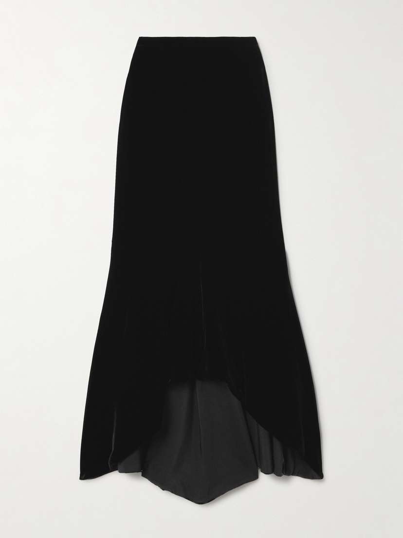 Costarellos Prue Velvet Maxi Skirt