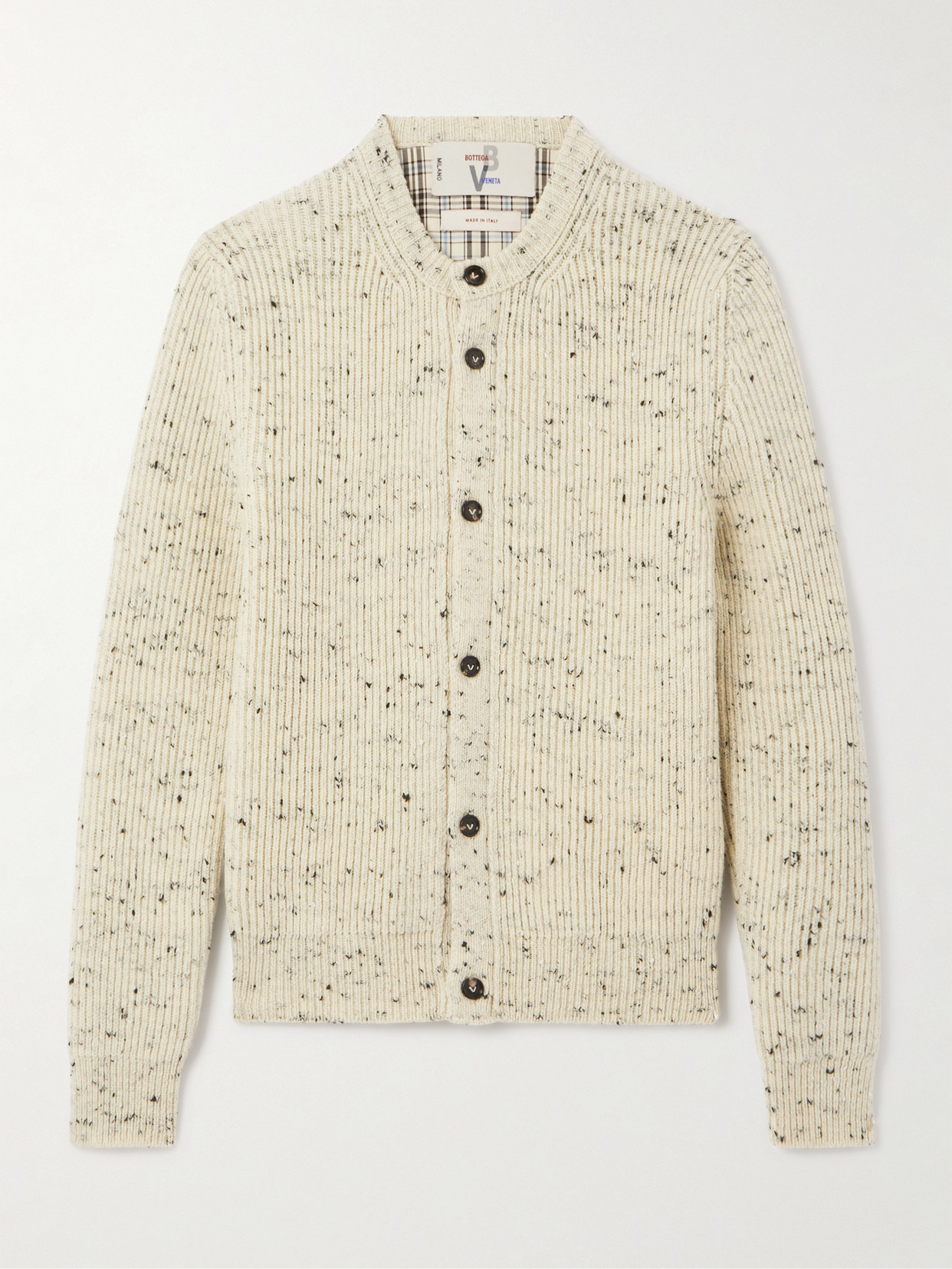 Bottega Veneta - Ribbed Wool-blend Cardigan - Cream