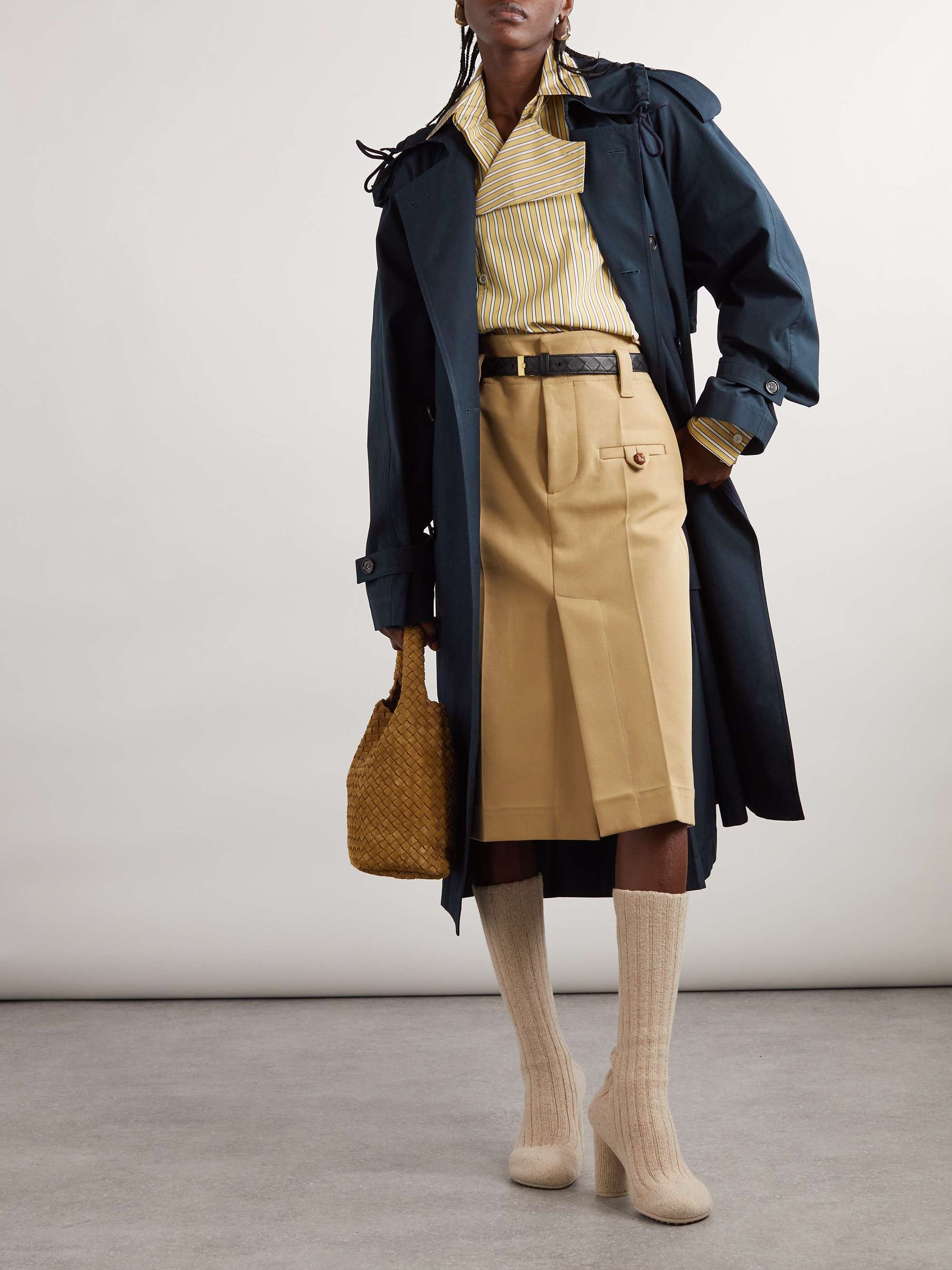 Trench coat en gabardine de laine a ceinture BOTTEGA VENETA pour femme NET A PORTER