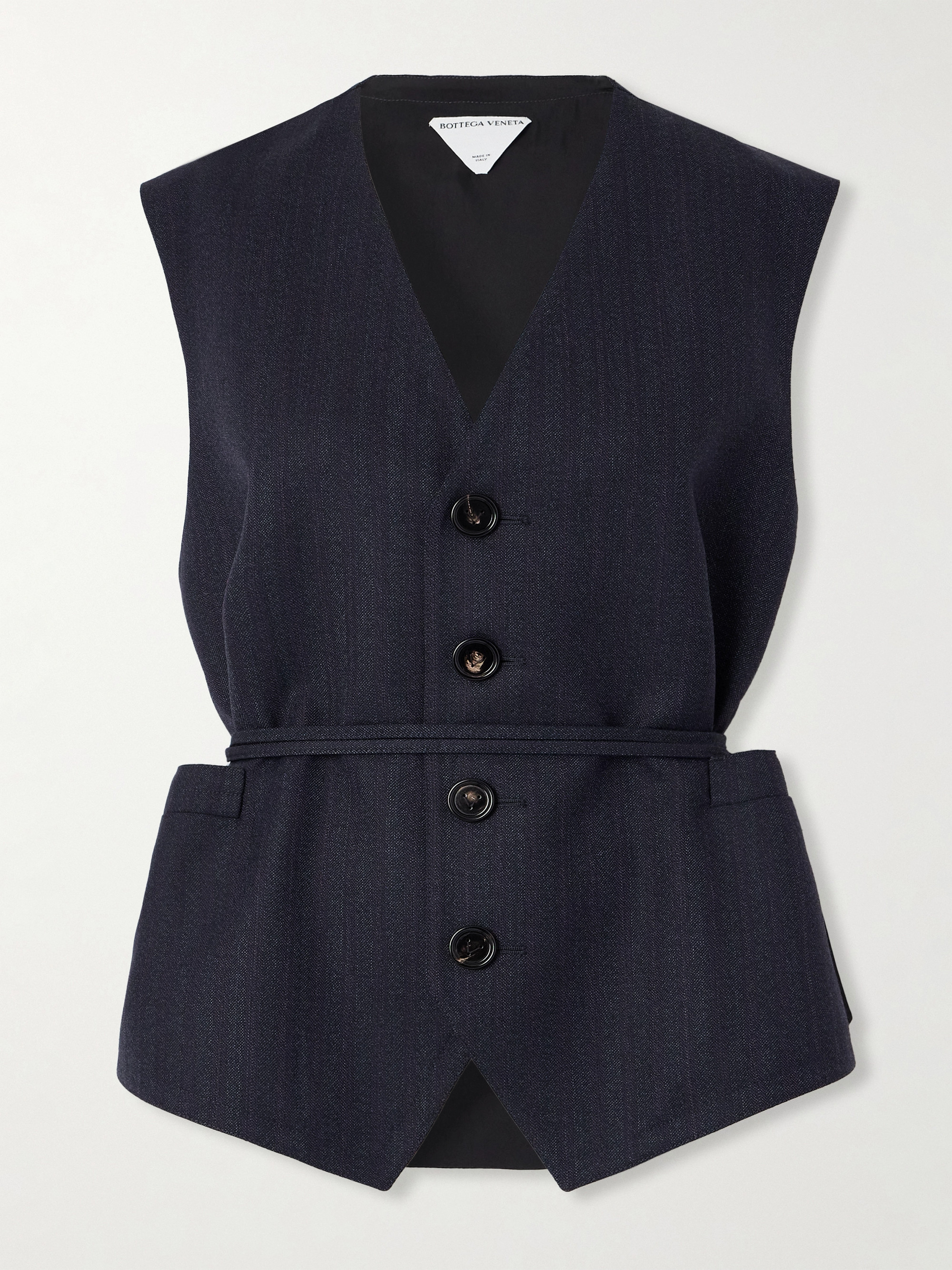 Bottega Veneta Belted wool waistcoat thumbnail