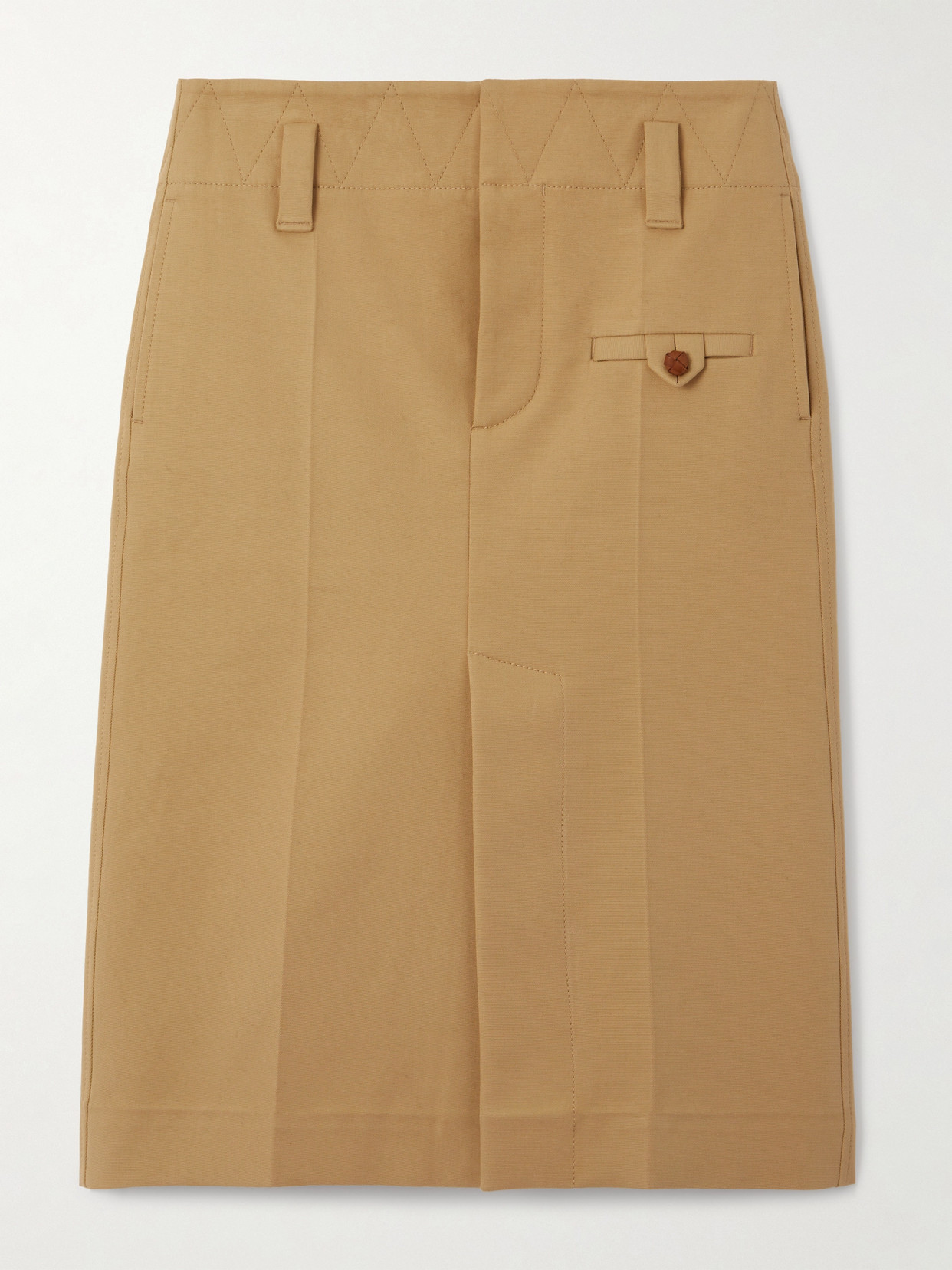 Bottega Veneta Cotton-canvas Skirt In Brown