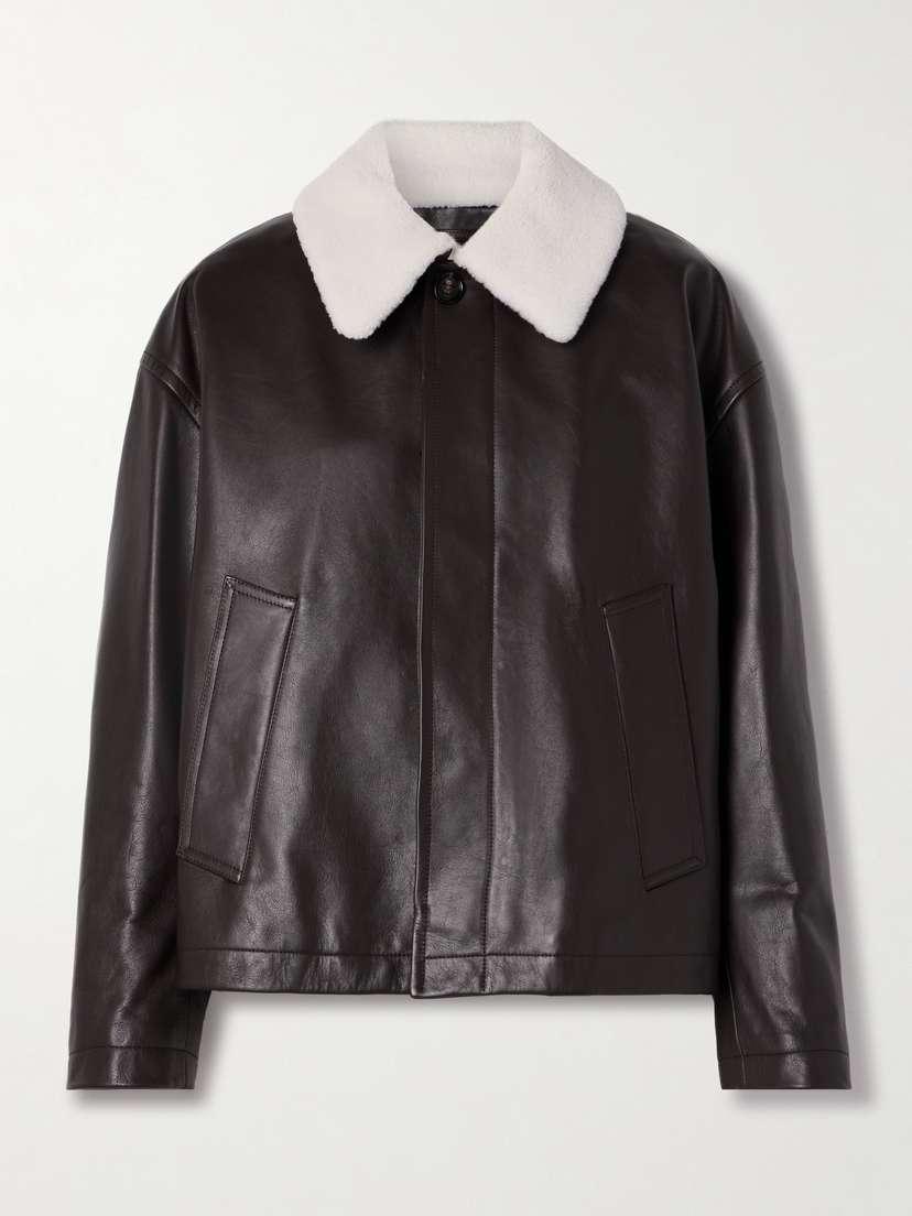 Bottega Veneta Shearling-trimmed Leather Jacket