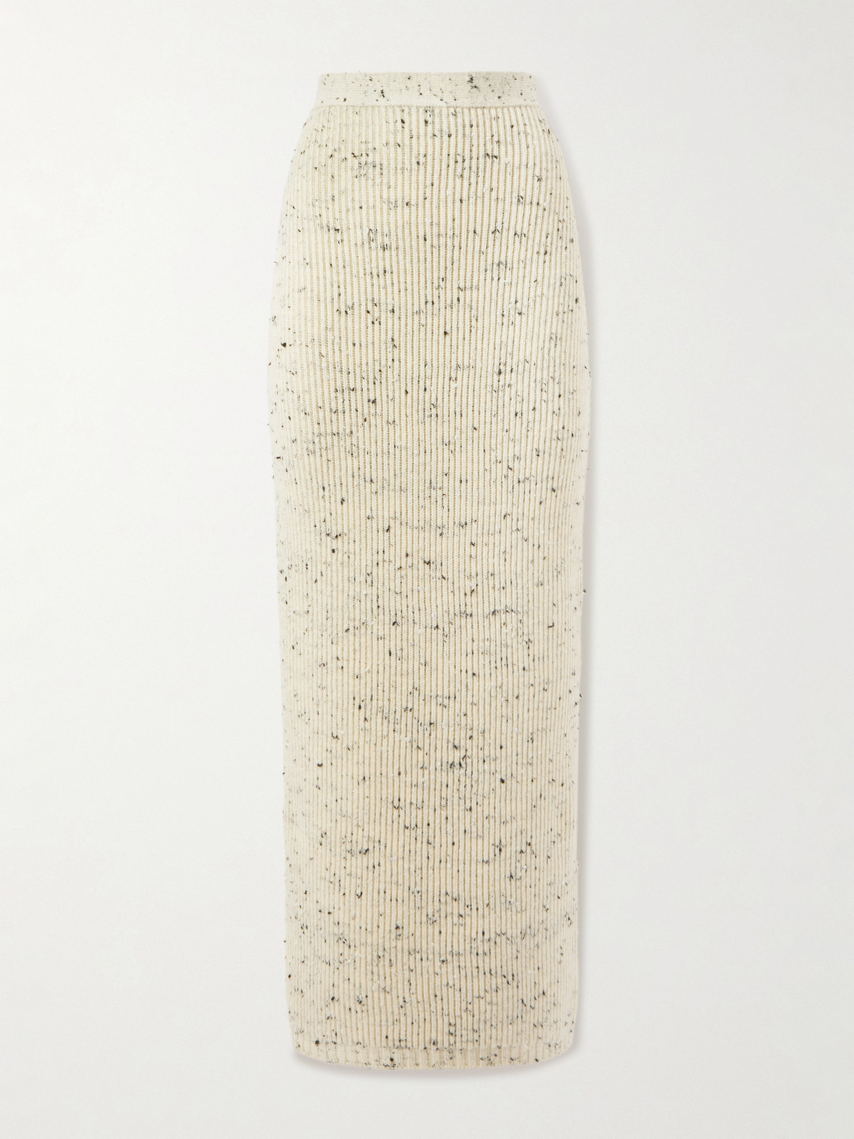 Bottega Veneta Ribbed Wool-blend Maxi Skirt In Cream