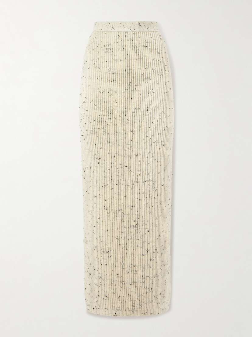 Bottega Veneta Ribbed Wool-blend Maxi Skirt