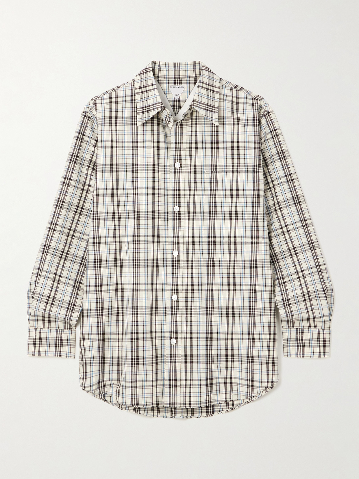 Bottega Veneta - Oversized Checked Cotton Shirt - Brown