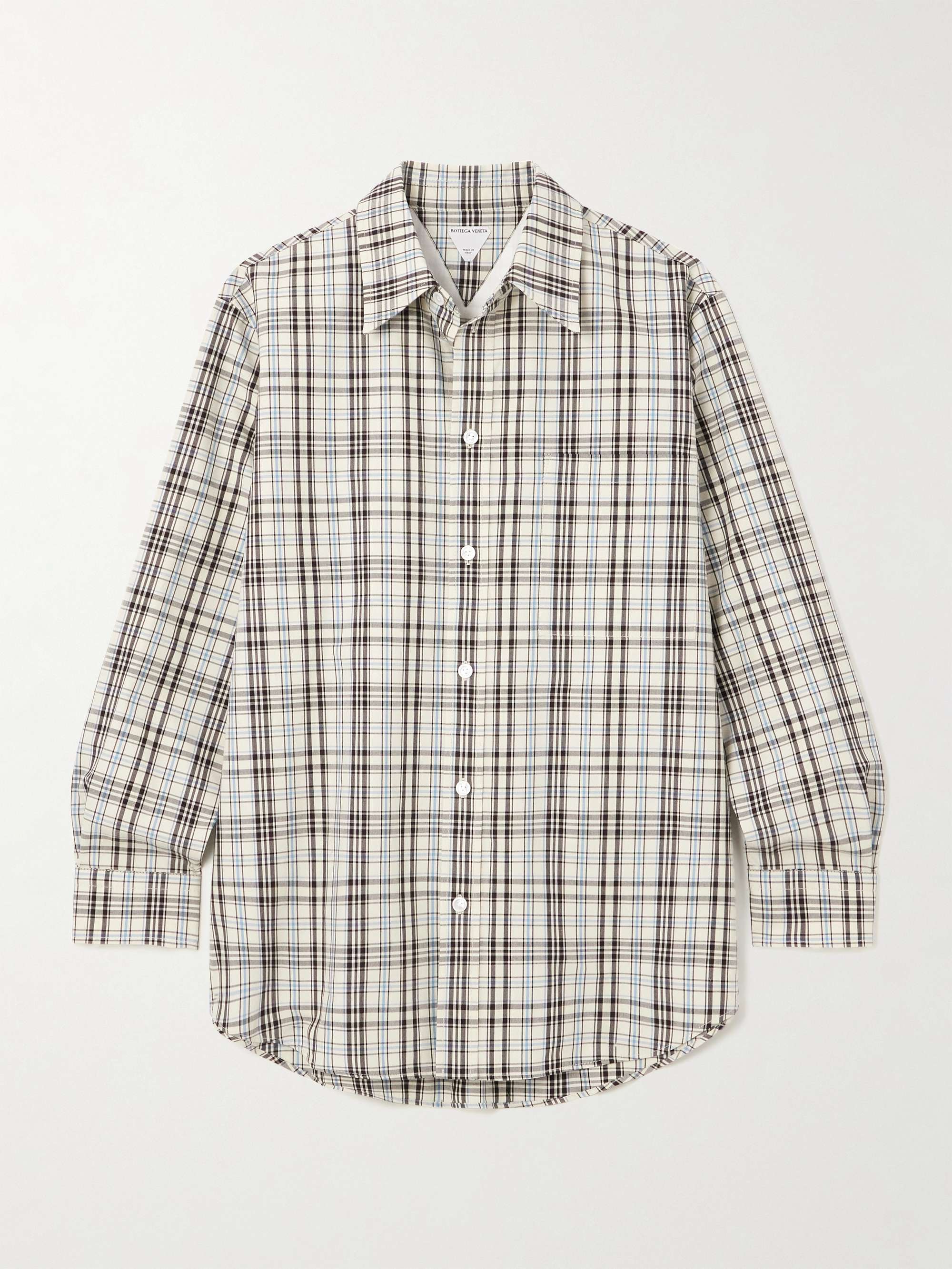 BOTTEGA VENETA Oversized checked cotton shirt | NET-A-PORTER BOTTEGA VENETA Oversized checked cotton shirt | NET-A-PORTER