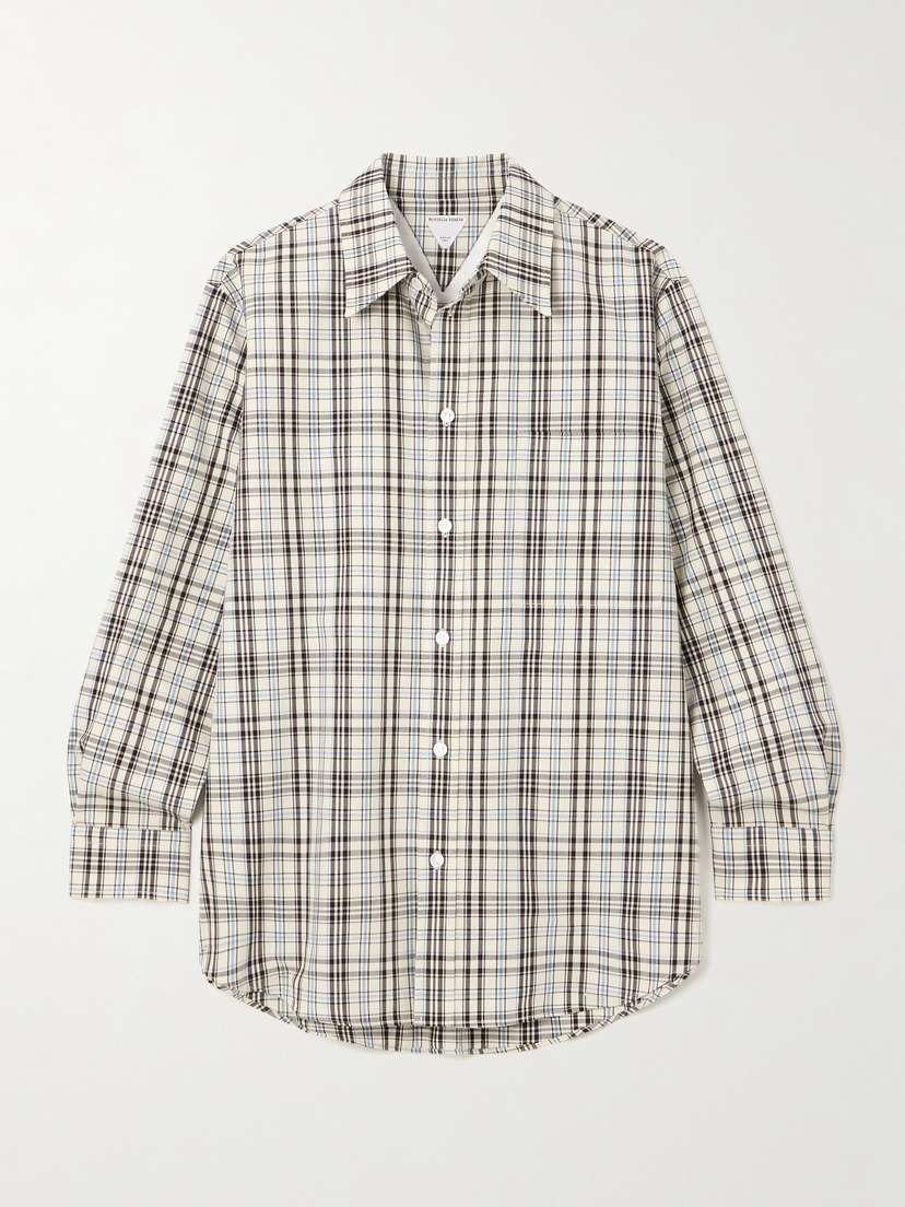 Bottega Veneta Oversized Checked Cotton Shirt
