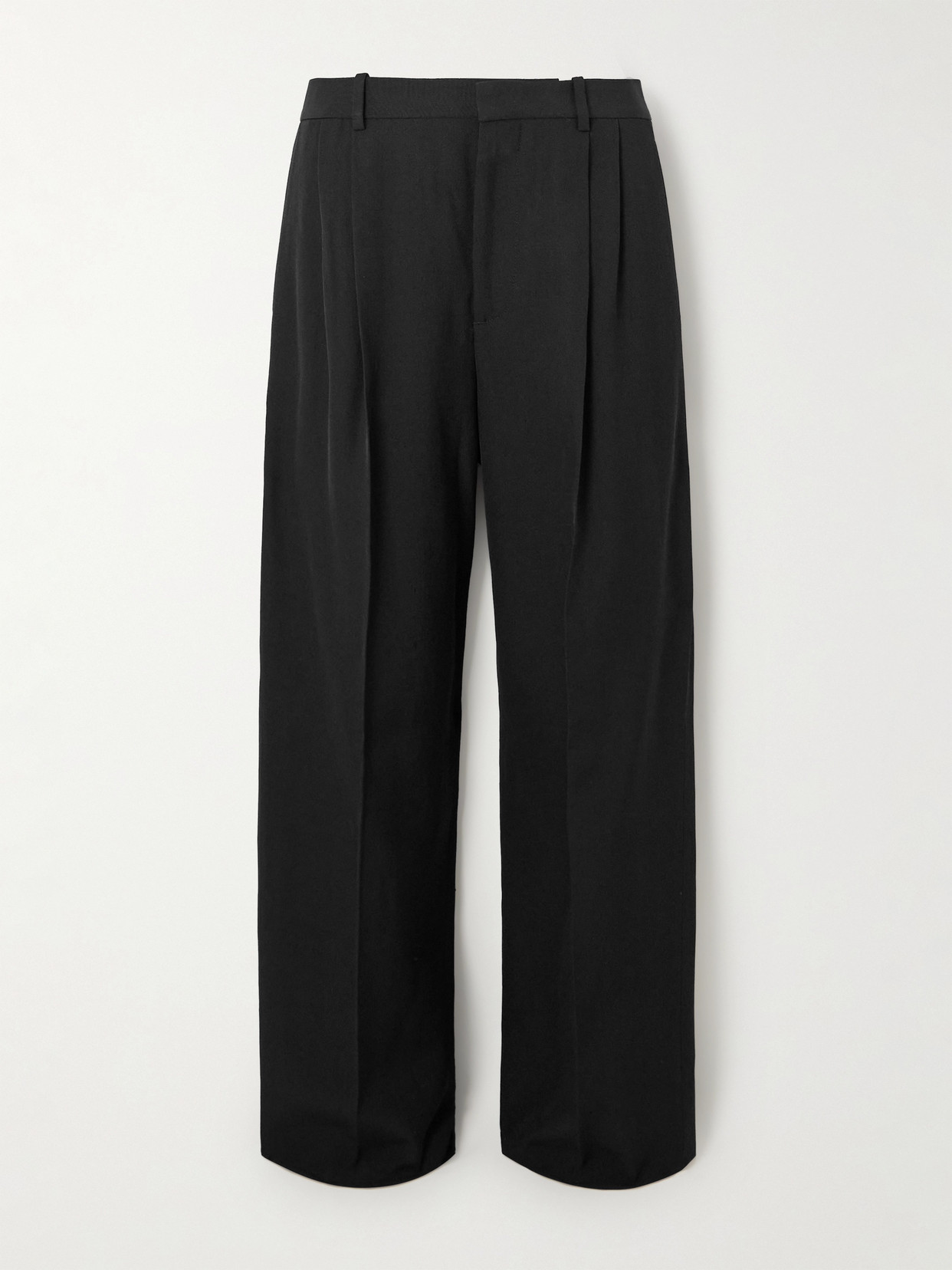 Bottega Veneta Grain De Poudre Wide-leg Pants In Black